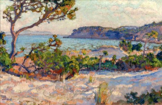 The Dunes at La Faviere, vintage artwork by Theo van Rysselberghe, 12x8" (A4) Poster