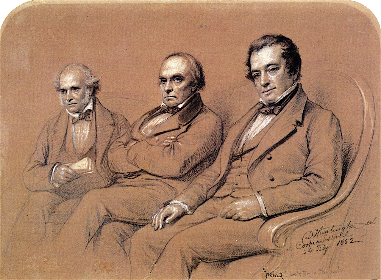 William Cullen Bryant, Daniel Webster and Washington Irving, vintage artwork by Daniel Huntington, A3 (16x12") Poster Print