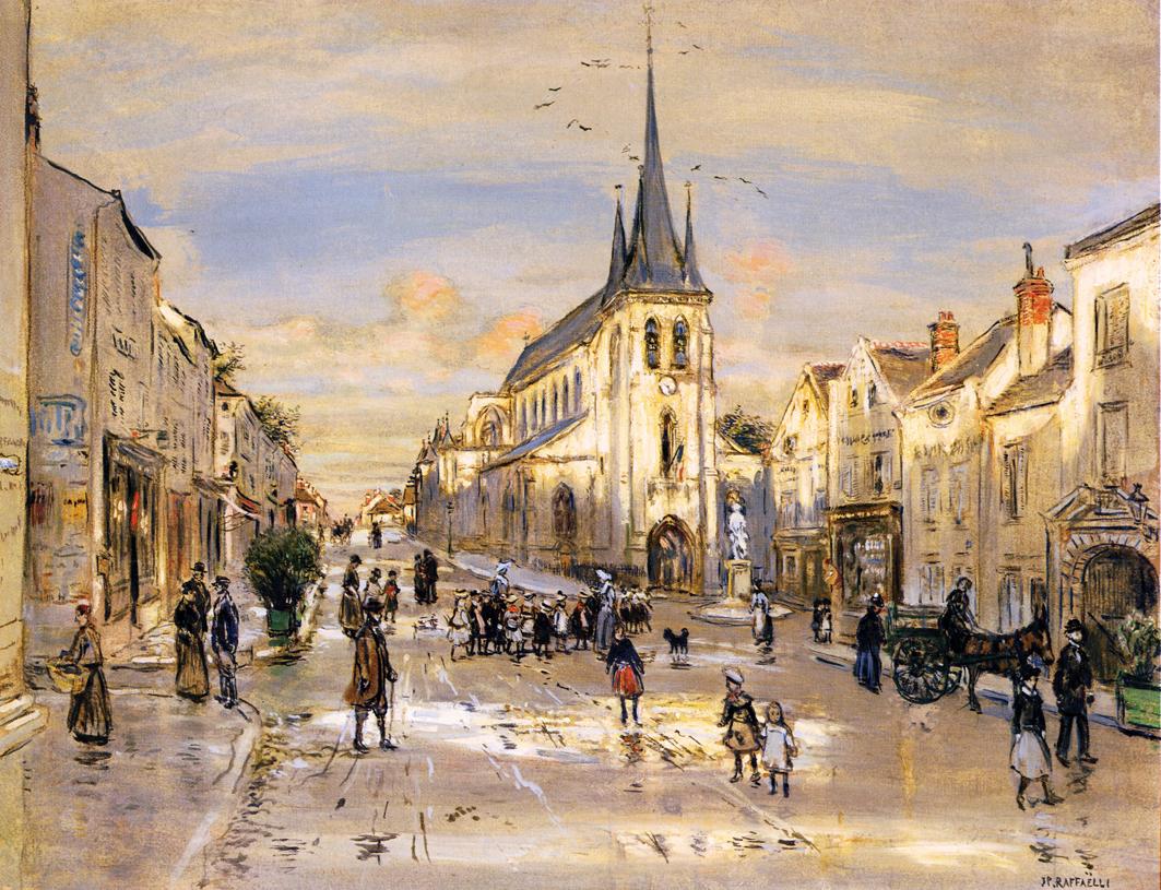 The Place Saint-Jean in Nemours by Jean-Franaois Raffaëlli,A3(16x12")Poster