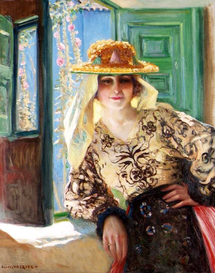 The woman in the window by Carlos Vazquez Ubeda,A3(16x12")Poster