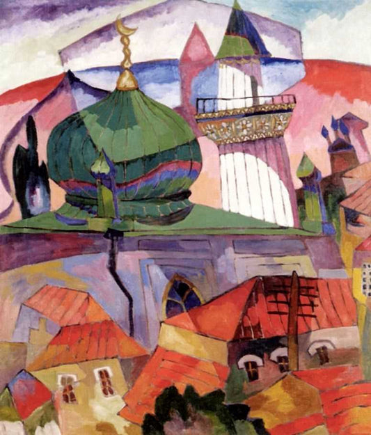 Nizhny Novgorod, vintage artwork by Aristarkh Lentulov, 12x8" (A4) Poster