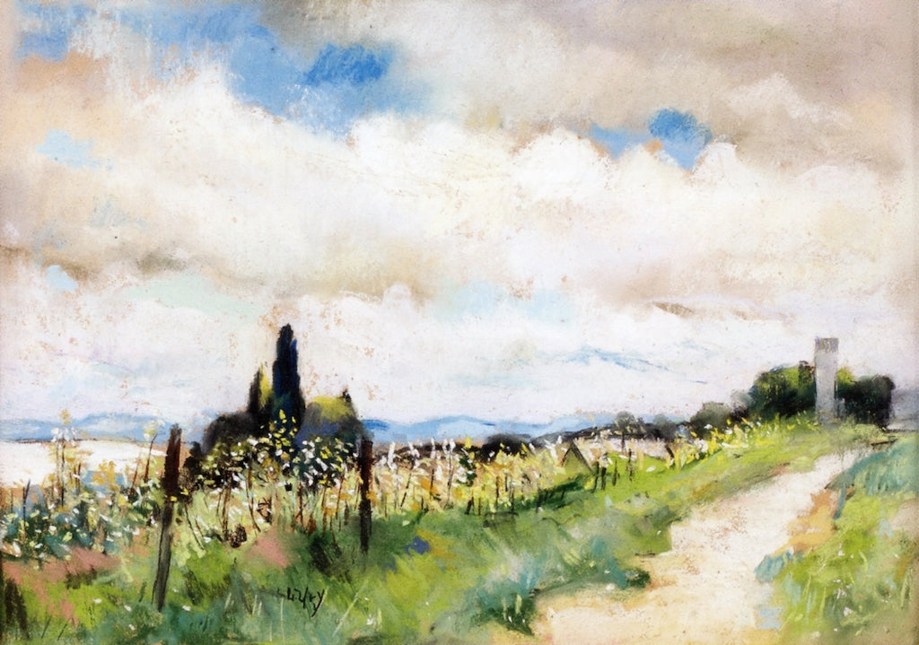 Hillside Path in Spring by Lesser Ury,A3(16x12")Poster