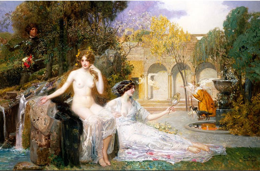 Fountain of Youth, vintage artwork by Eduard Veith, 12x8" (A4) Poster