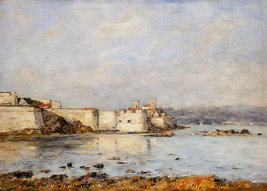 Antibes, the Fortifications, vintage artwork by Eugène-Louis Boudin, 12x8" (A4) Poster