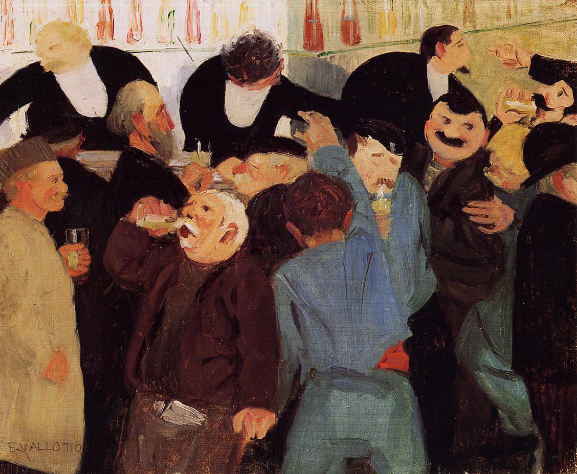 The Bistro, vintage artwork by Felix Vallotton, 12x8" (A4) Poster