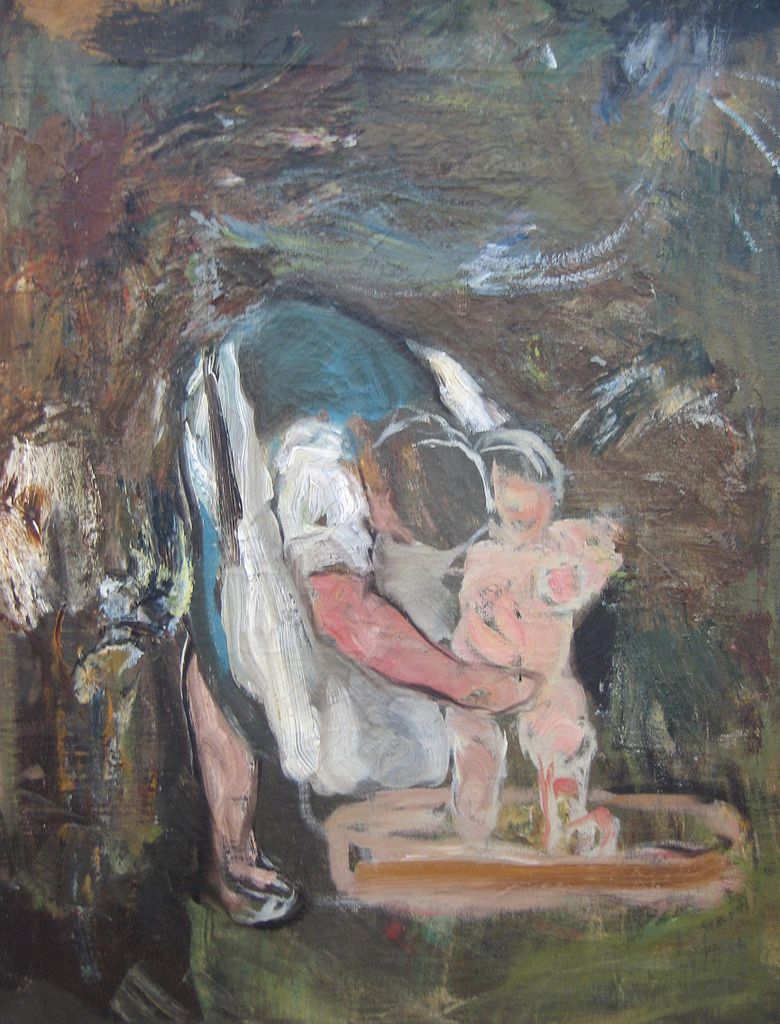 Il bagno del bambino by Giovanni Segantini,A3(16x12")Poster
