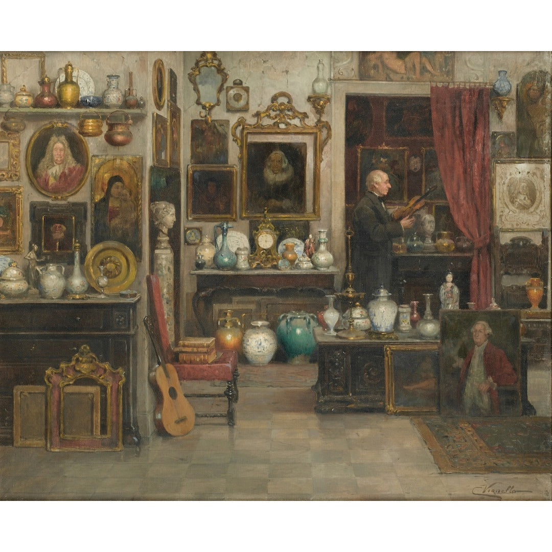 The antiques seller by Cesare Vianello,A3(16x12")Poster