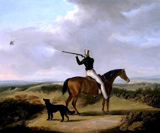 Sir Henry William Paget, 1st Marquess of Anglesey Shooting Blackcock on Cannock Chase, with His Dog, vintage artwork by William Henry Davis, 12x8" (A4) Poster