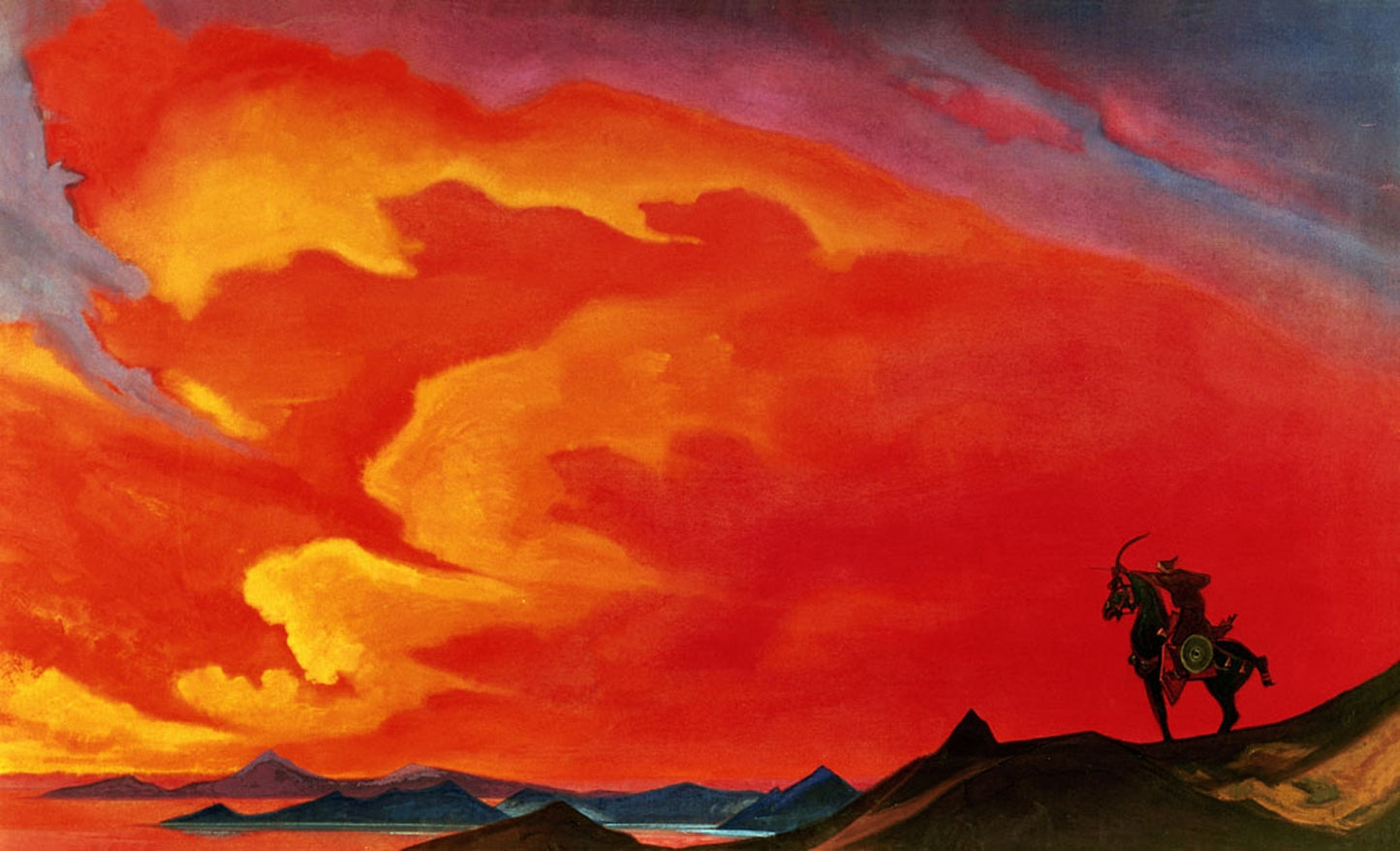 Geser Khan, vintage artwork by Nicholas Roerich, 12x8" (A4) Poster