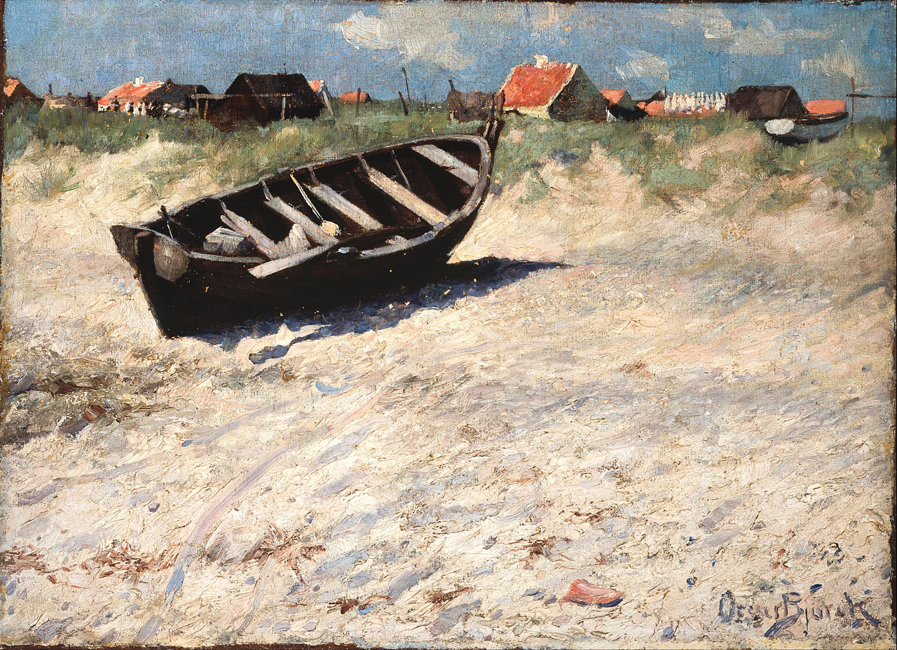 Boat at Skagen's South Beach by Oscar Gustaf Bjorck,A3(16x12")Poster