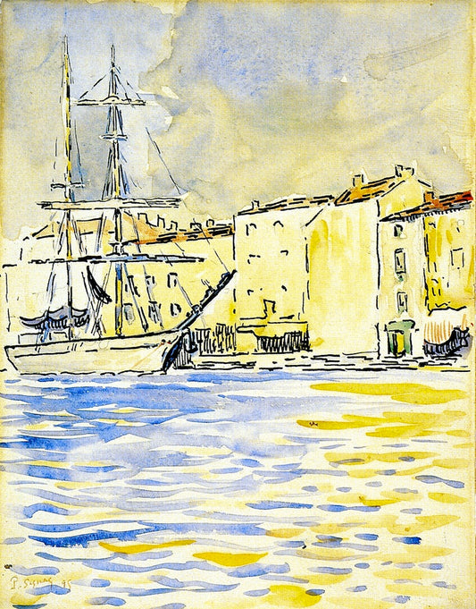 The Brig, vintage artwork by Paul Signac, 12x8" (A4) Poster