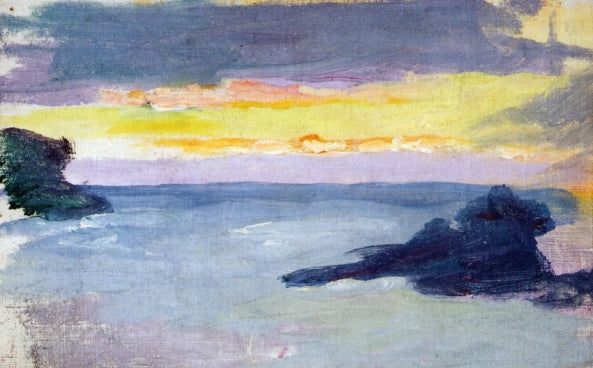 Two Rocks, the Brittany Coast, vintage artwork by Eric Forbes-Robertson, 12x8" (A4) Poster