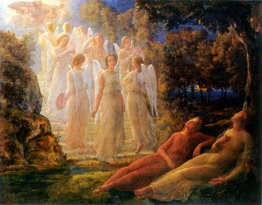 Poem of the Soul 12, The Golden Ladder, vintage artwork by Louis Janmot, A3 (16x12") Poster Print