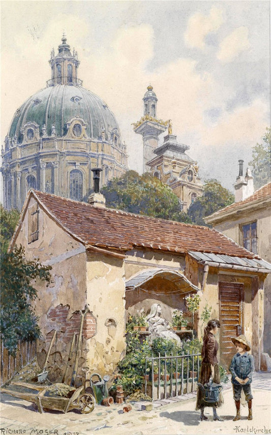 Karlskirche by Richard Moser,16x12(A3) Poster