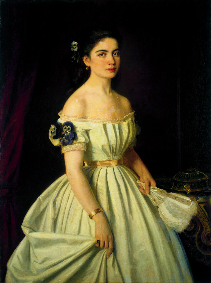Portrait of Duchess Ekaterina Vasilchikova, vintage artwork by Ivan Kramskoi, 12x8" (A4) Poster
