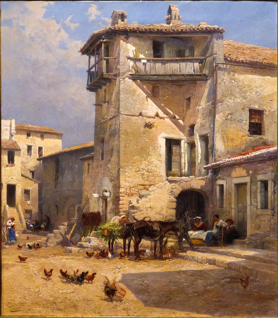 Plaza de Anticoli by Mariano Barbasan Lagueruela,A3(16x12")Poster