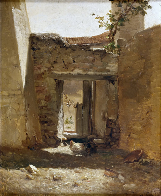 A Corral, Aragon, vintage artwork by Carlos de Haes, 12x8" (A4) Poster