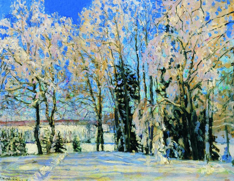 The Fresh Snow, vintage artwork by Stanislav Zhukovsky, 12x8" (A4) Poster