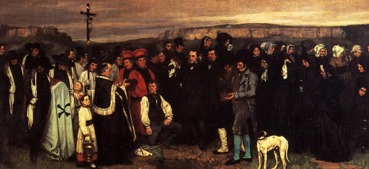 A Burial at Ornans, vintage artwork by Gustave Courbet, A3 (16x12") Poster Print