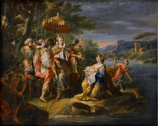 Finding of Moses, vintage artwork by Gaspare Diziani, 12x8" (A4) Poster
