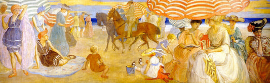 Afternoon at the Beach (from Hotel Shelburne murals), vintage artwork by Frederick Carl Frieseke, 12x8" (A4) Poster