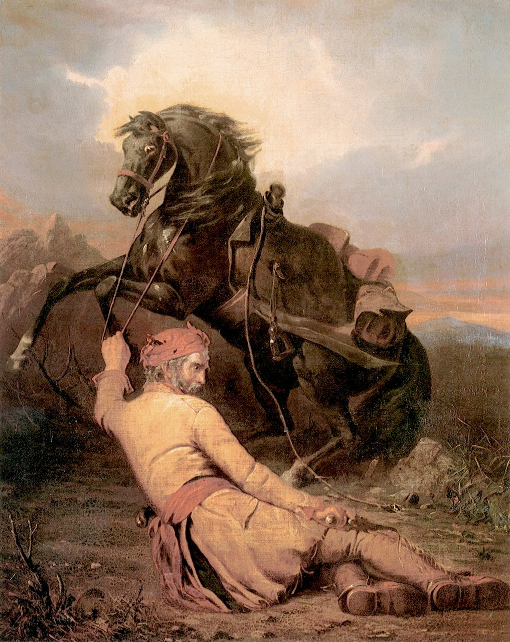 The Fallen Trapper, vintage artwork by William Tylee Ranney, A3 (16x12") Poster Print