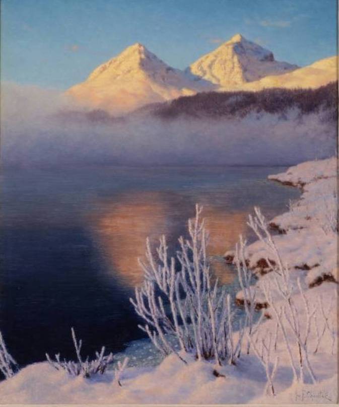 Mountainous Lake Scene by Ivan Fedorovich Choultse,16x12(A3) Poster