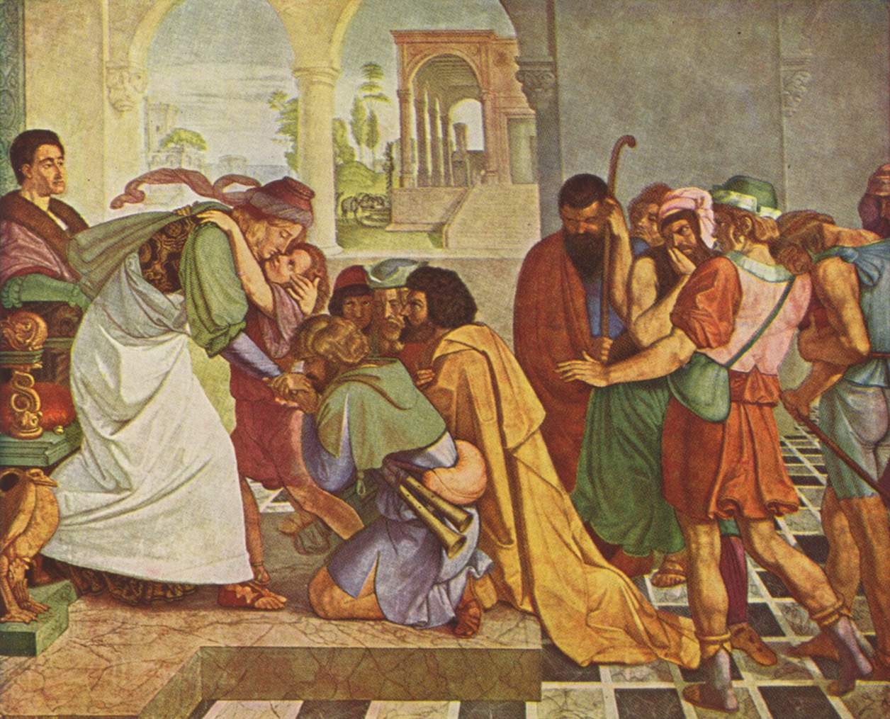 King Ludwig I as Crown Prince in Rome, vintage artwork by Franz Ludwig Catel, 12x8" (A4) Poster