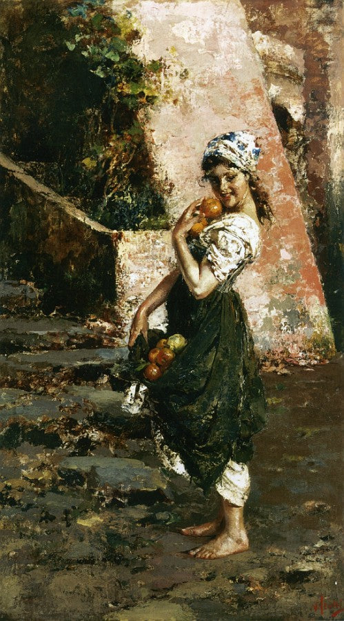 Fiametta, vintage artwork by Vincenzo Irolli, 12x8" (A4) Poster