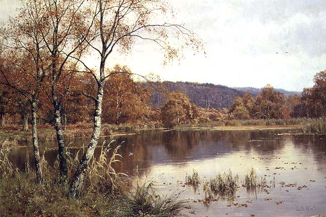 Late Autumn Solitude, vintage artwork by Edward Wilkins Waite, 12x8" (A4) Poster