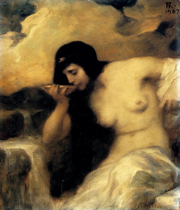 Nymph at the Source, vintage artwork by Ferdinand Keller, 12x8" (A4) Poster