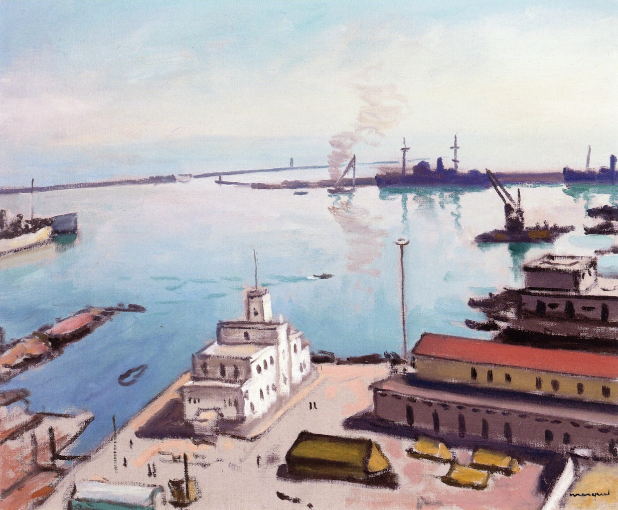 The Customs House and the Port by Albert Marquet,16x12(A3) Poster