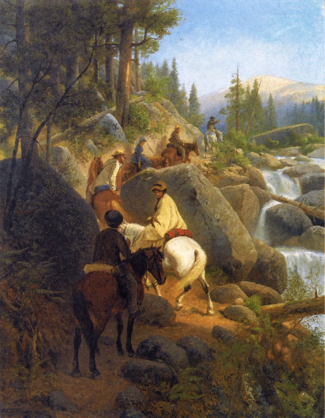 The Trip to Glacier Point, vintage artwork by William Hahn, 12x8" (A4) Poster