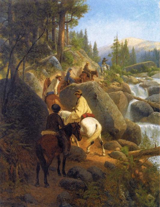 The Trip to Glacier Point, vintage artwork by William Hahn, 12x8" (A4) Poster