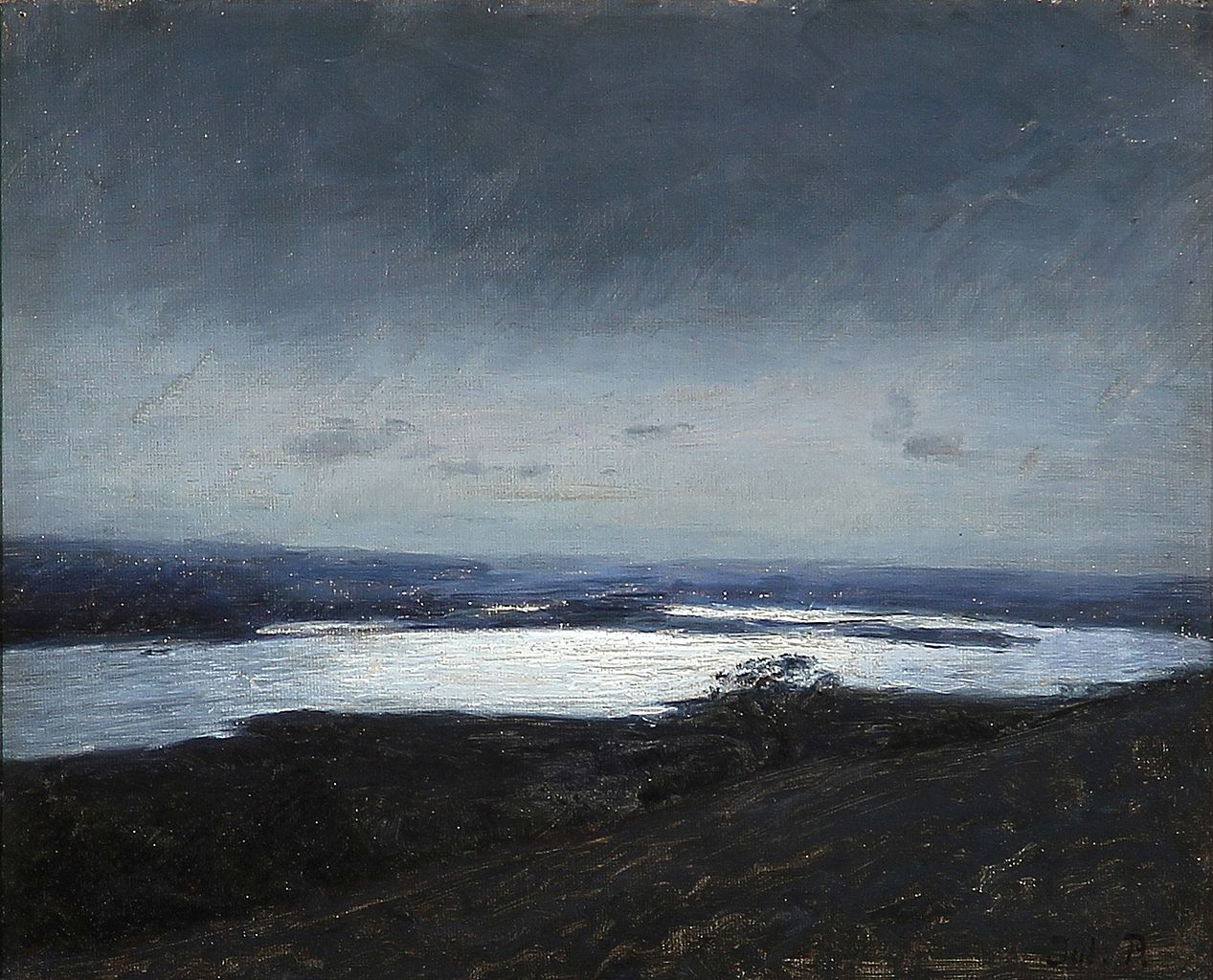 Moonlight from Langso, Denmark by Julius Paulsen,A3(16x12")Poster