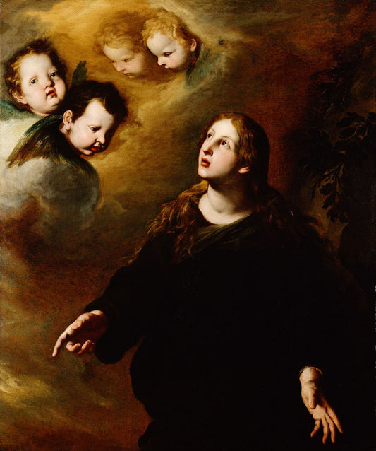 St. Rosalia, vintage artwork by Pietro Novelli, 12x8" (A4) Poster