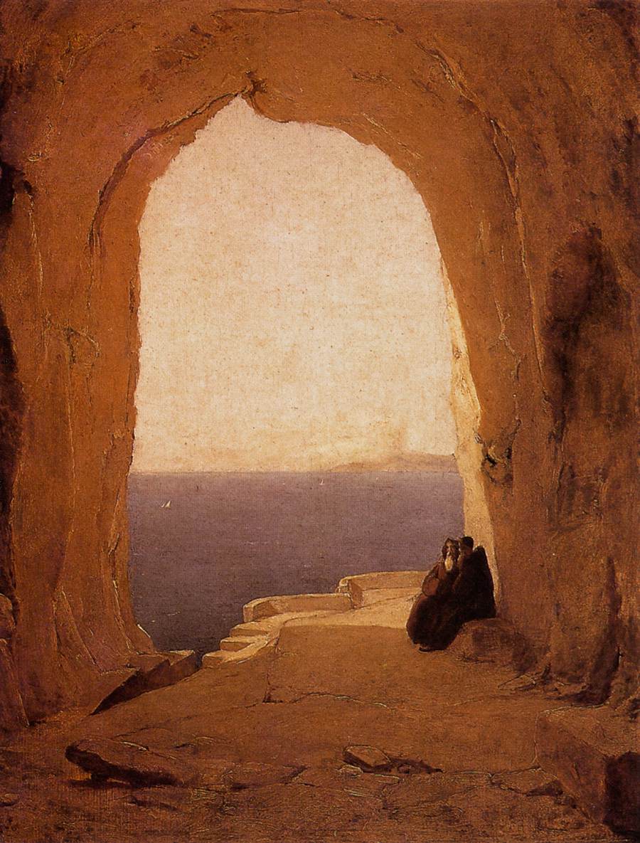 Grotto in the Gulf of Naples, vintage artwork by Carl Blechen, A3 (16x12") Poster Print