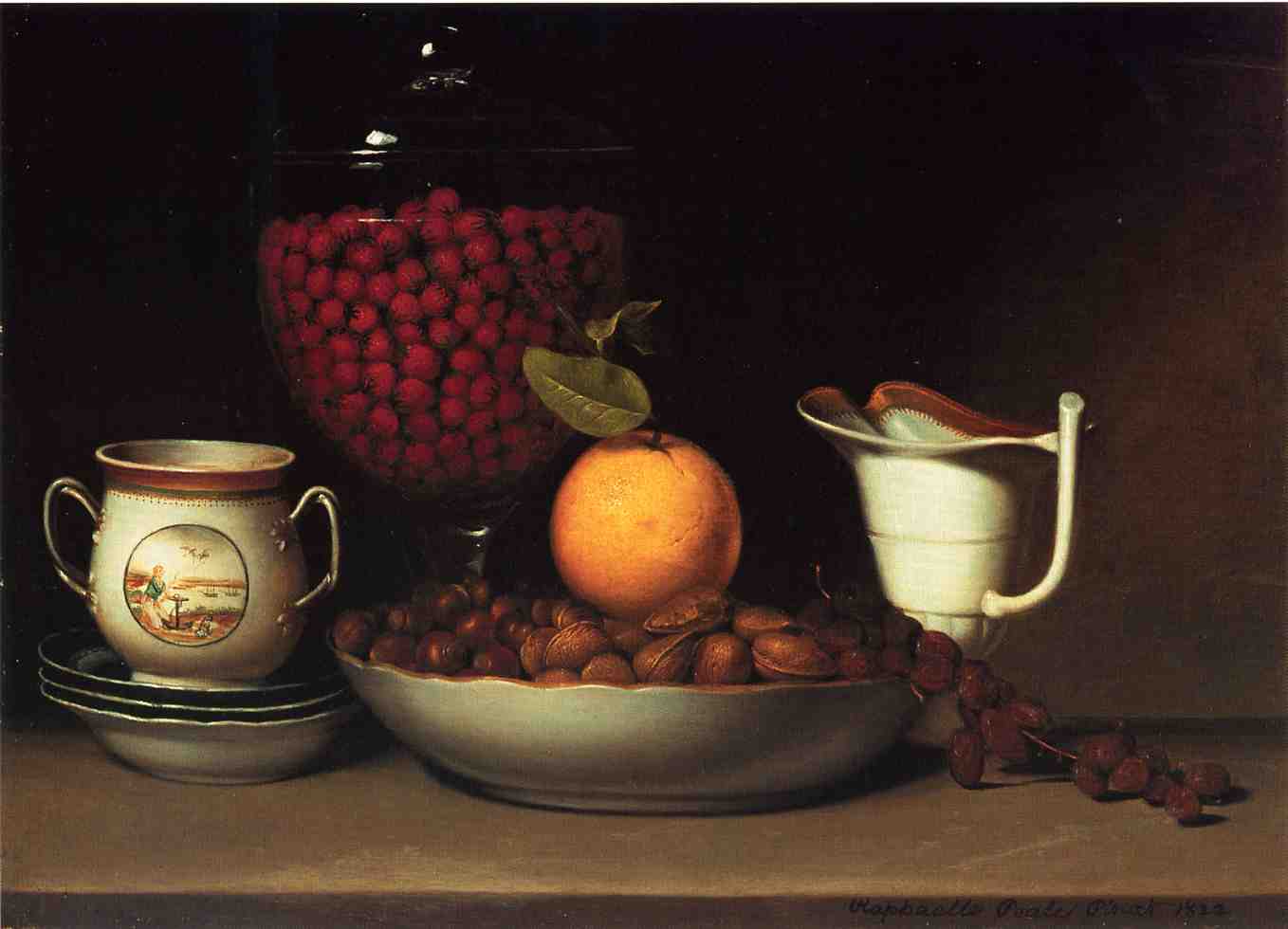 Still Life - Strawberries, Nuts, &c., vintage artwork by Raphaelle Peale, 12x8" (A4) Poster