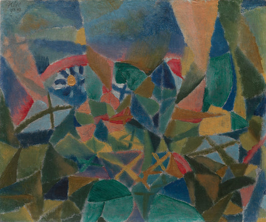 Flowerbed, vintage artwork by Paul Klee, 12x8" (A4) Poster