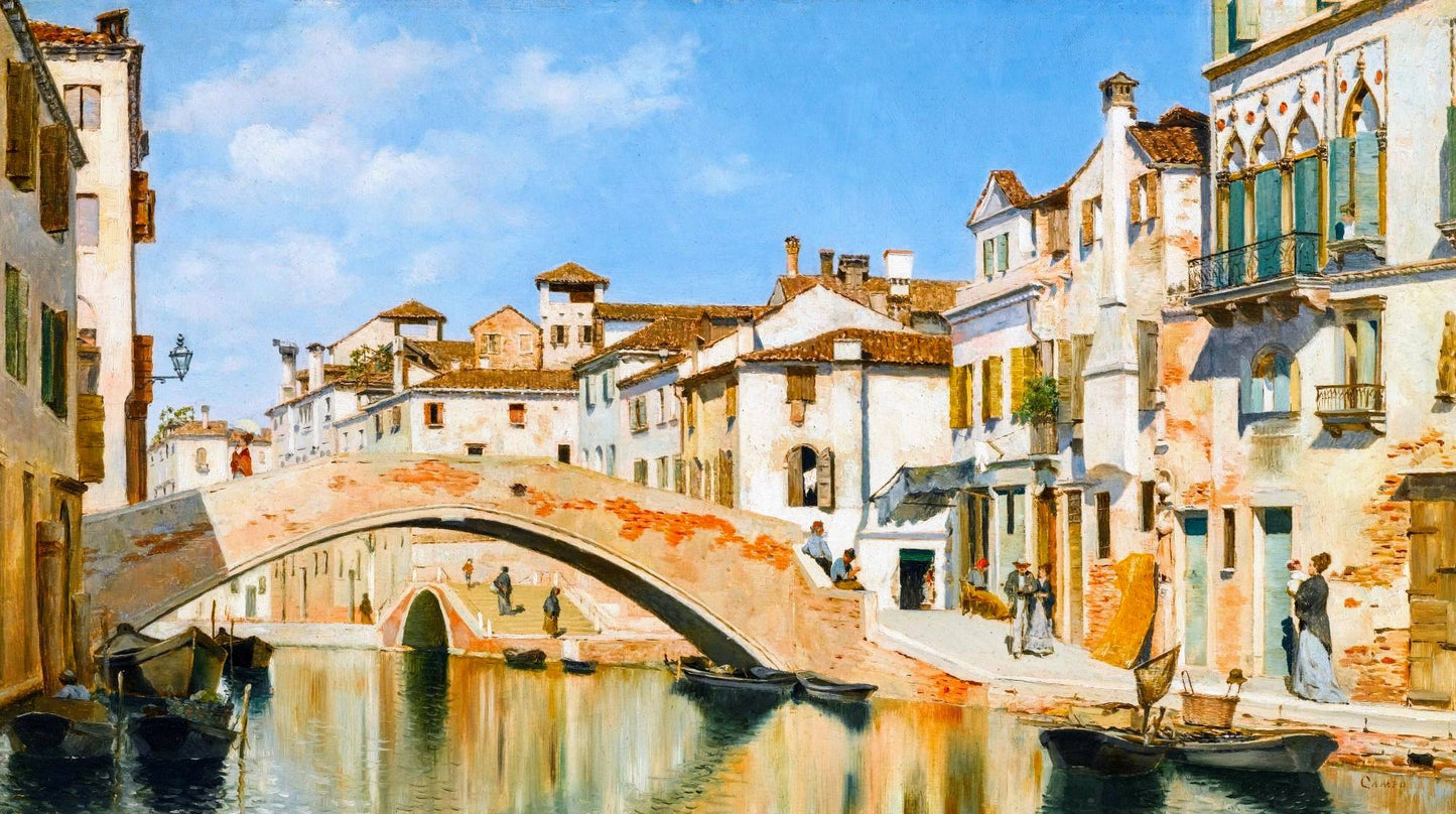 Tintoretto's House, Venice, vintage artwork by Federico del Campo, 12x8" (A4) Poster