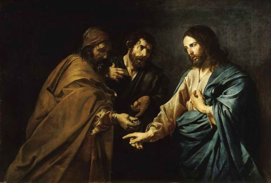 The Tribute to Caesar, vintage artwork by Valentin de Boulogne, 12x8" (A4) Poster