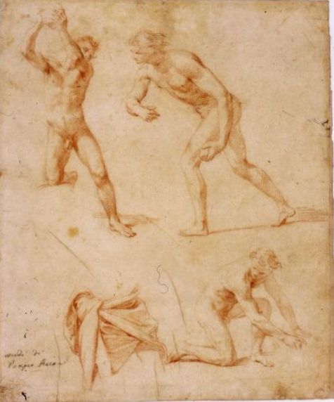 Figure studies, vintage artwork by Pompeo Batoni, 12x8" (A4) Poster