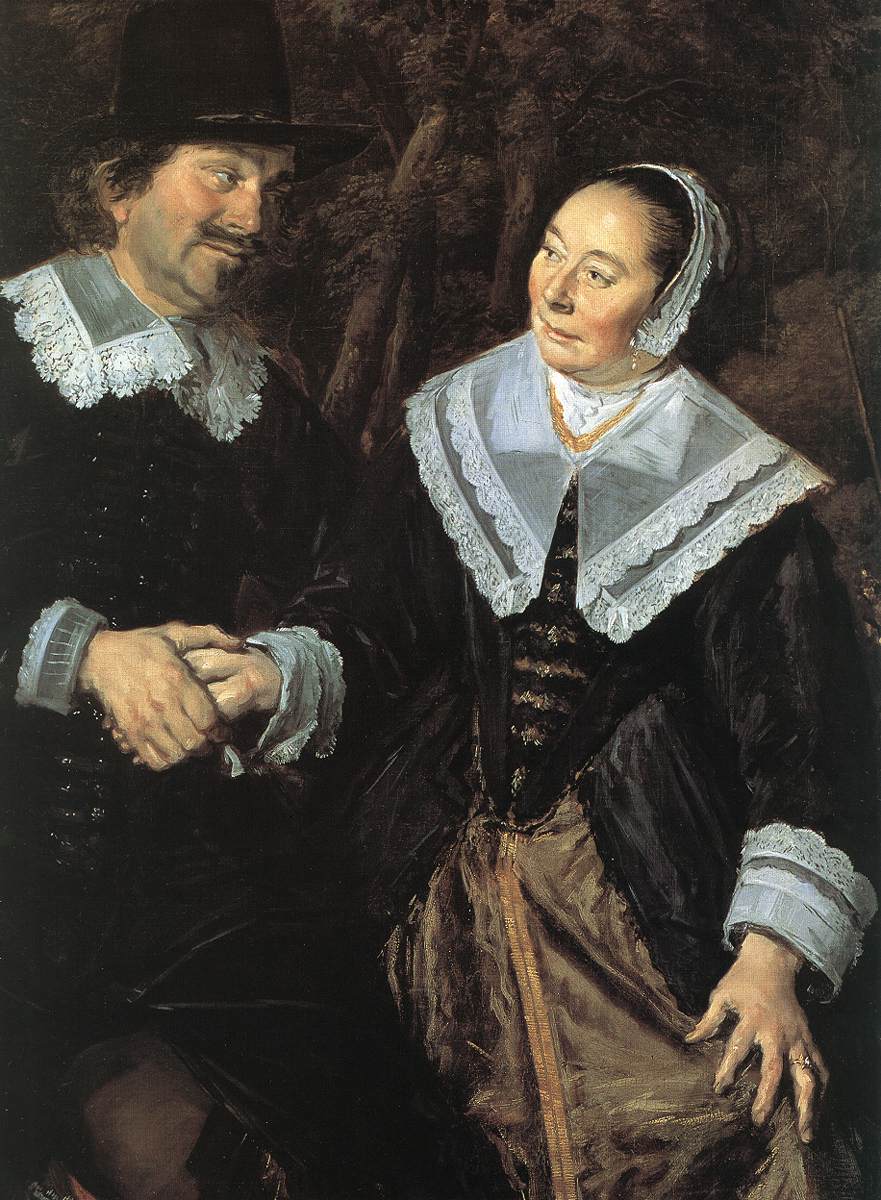 Family Group in a Landscape (detail), vintage artwork by Frans Hals, 12x8" (A4) Poster
