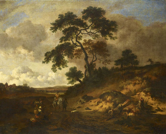 Sportsmen in the Dunes, vintage artwork by Jan Wijnants, 12x8" (A4) Poster