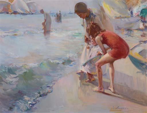 En la playa by Jose Navarro llorens,A3(16x12")Poster
