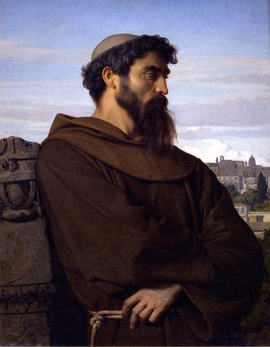 A Thinker, Young Roman Monk, vintage artwork by Alexandre Cabanel, 12x8" (A4) Poster