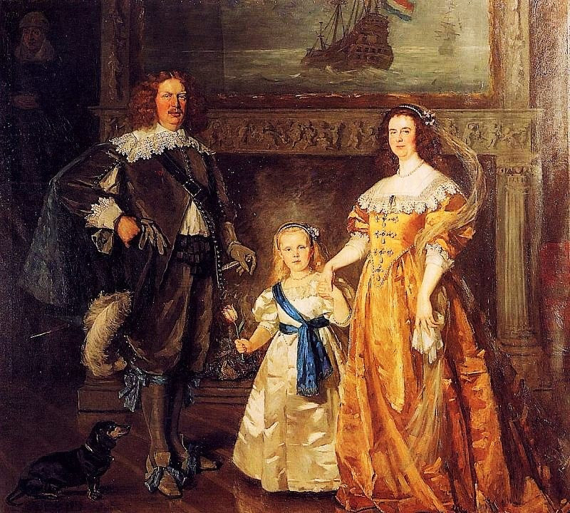 The Royal Family with Queen Wilhelmina by Therese Schwartze,A3(16x12")Poster