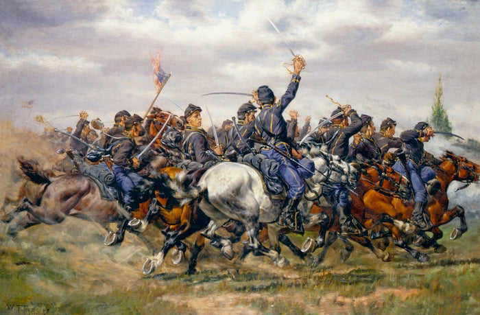 The Pell Mell Charge by William Trego,A3(16x12
