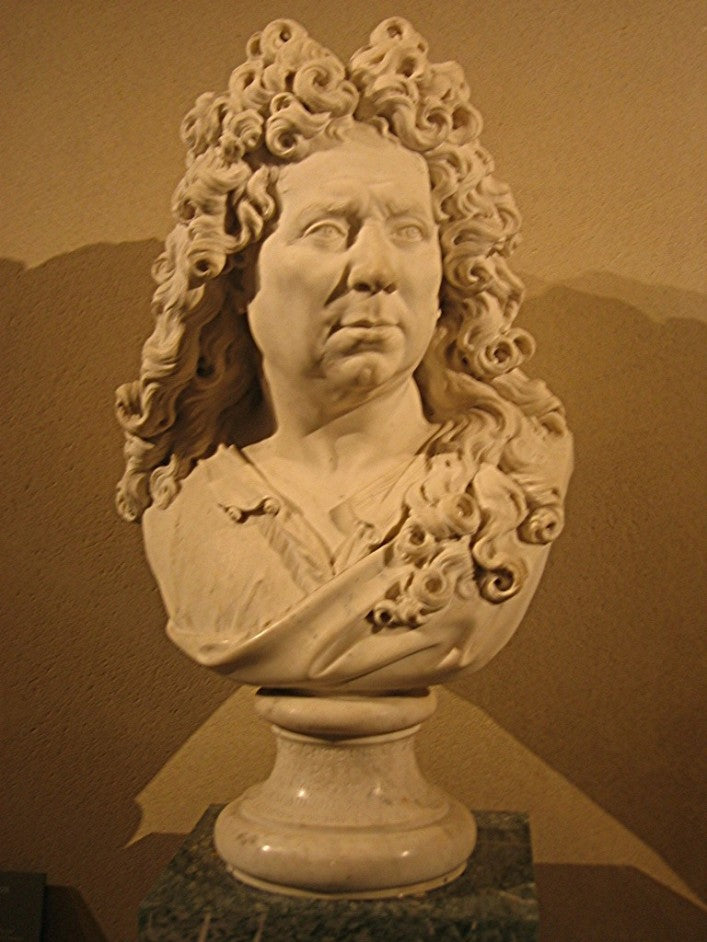 Self Portrait (Bust), vintage artwork by Antoine Coysevox, 12x8" (A4) Poster