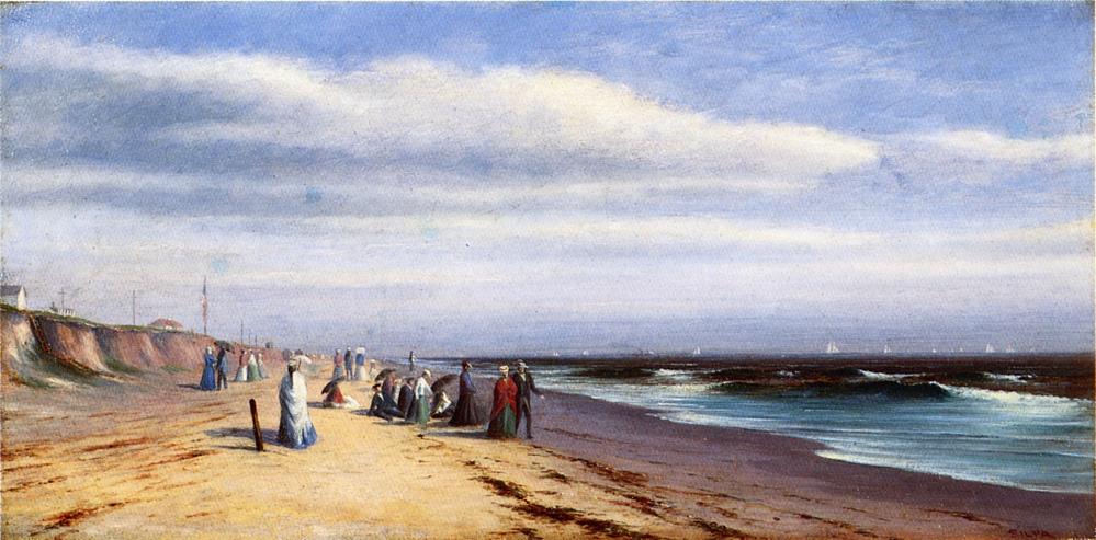 Long Branch, New Jersey, vintage artwork by Francis A. Silva, 12x8" (A4) Poster